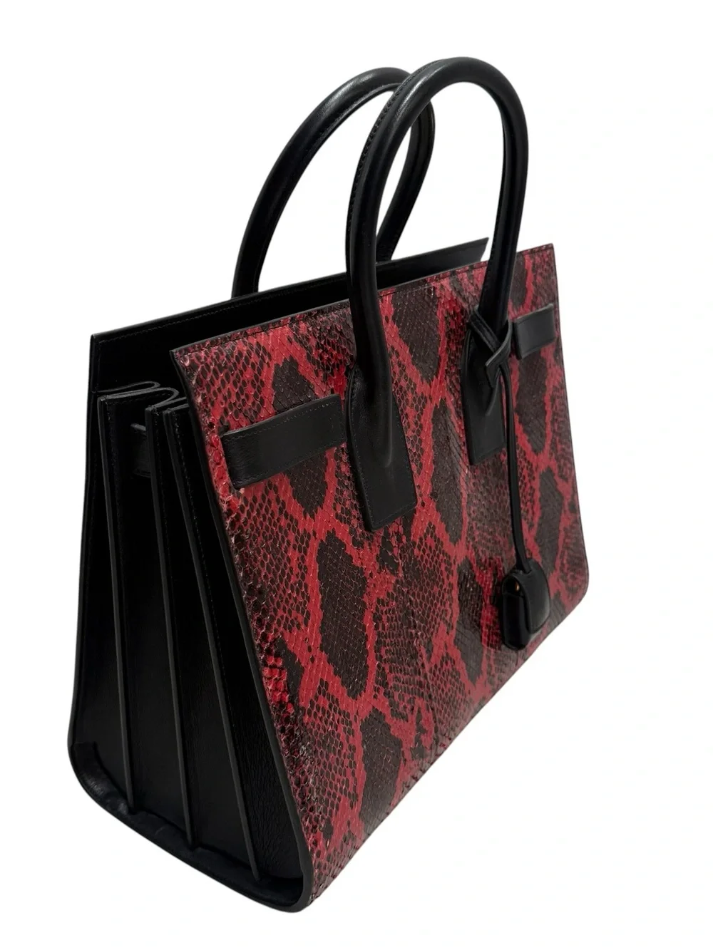 Saint Laurent YSL Sac Dejour Red Python Satchel 355153 LECJ1 - Picture 8 of 16